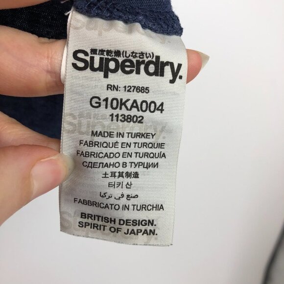 Superdry navy blue graphic logo women’s t-shirt pop of rainbow size Small - Picture 9 of 12